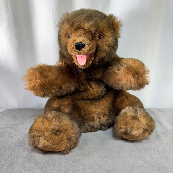 Cascade Toy Brown Bear Plush Hand Puppet VTG Realistic Soft Furry Stuffed Animal - Picture 1 of 9